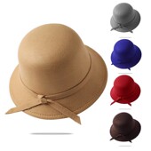 英伦复古百搭毛呢帽子女遮阳礼帽韩版 保暖防风帽春秋冬季 渔夫盆帽