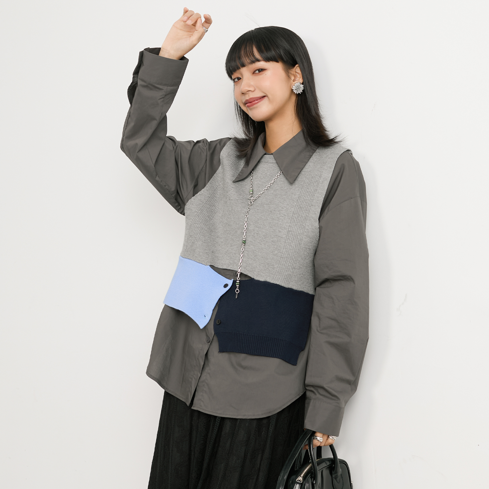 两件套衬衫2025秋冬新款通勤百搭