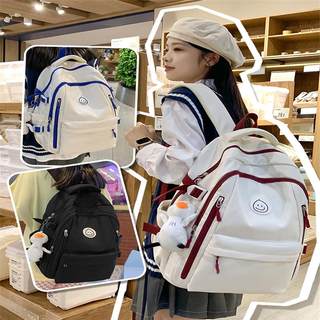 School Backpack College Casual Bag Ladies Bags for Girls Red