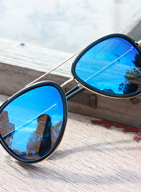 情侣个性长脸大框反光蛤蟆镜炫光