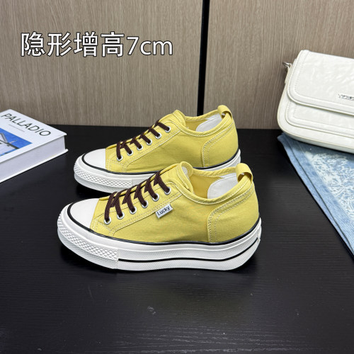 小个子7CM内增高帆布鞋