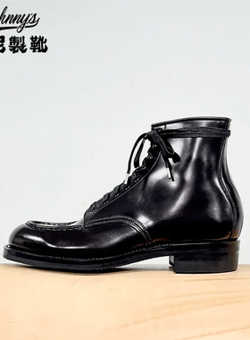 强尼制靴 Moctoe莫卡辛复古工装靴马臀皮固特异高帮马丁靴男鞋