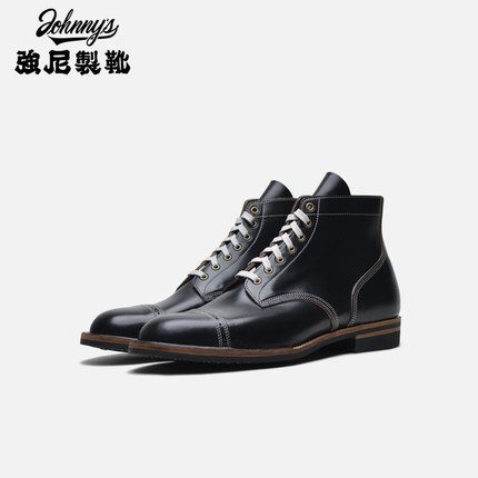 强尼制靴 Horween霍尔文茶芯serviceboots服务靴复古工装靴男鞋