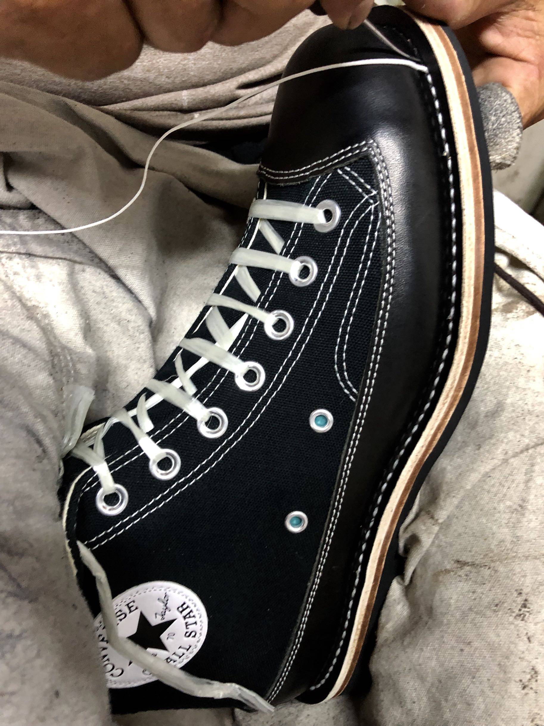 1970s改装换底 chuck taylor固特异纯手工鞋帆布鞋私人定制板鞋