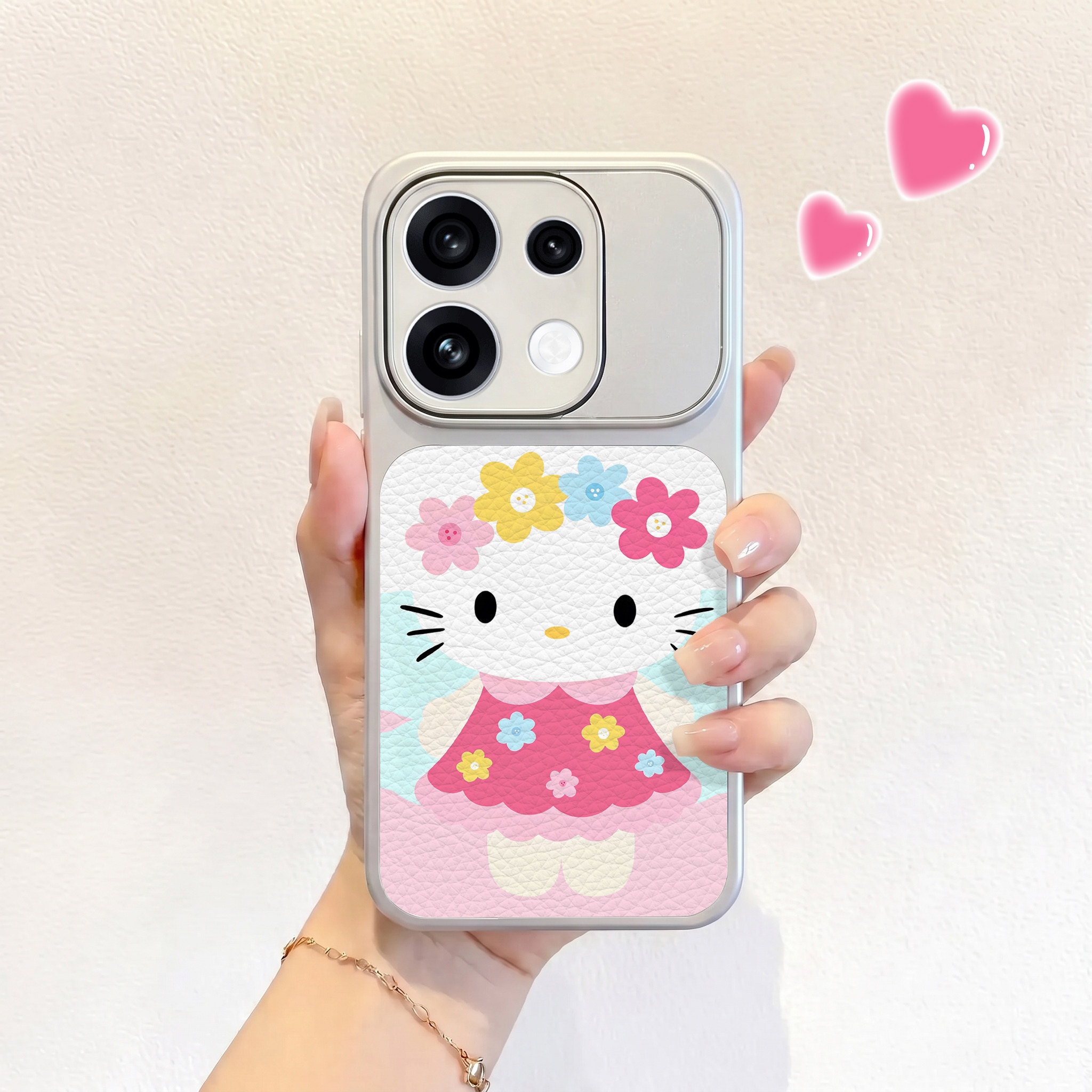 花环头kt适用opporeno16手机壳新款reno16pro皮纹壳reno15仿皮保护套OPPO男女14pro高级13卡通12可爱全包高端