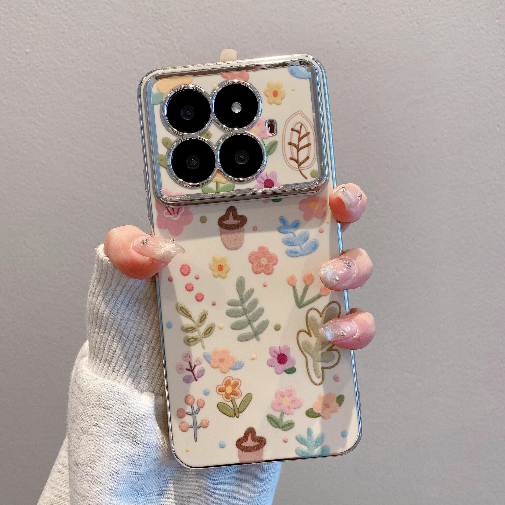 文艺栗子碎花适用小米15手机壳小米14Ultra全包瞳眼液态壳1