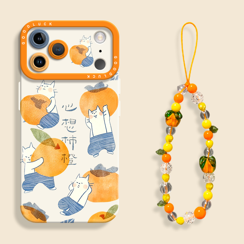适用苹果17猫举柿子手机壳