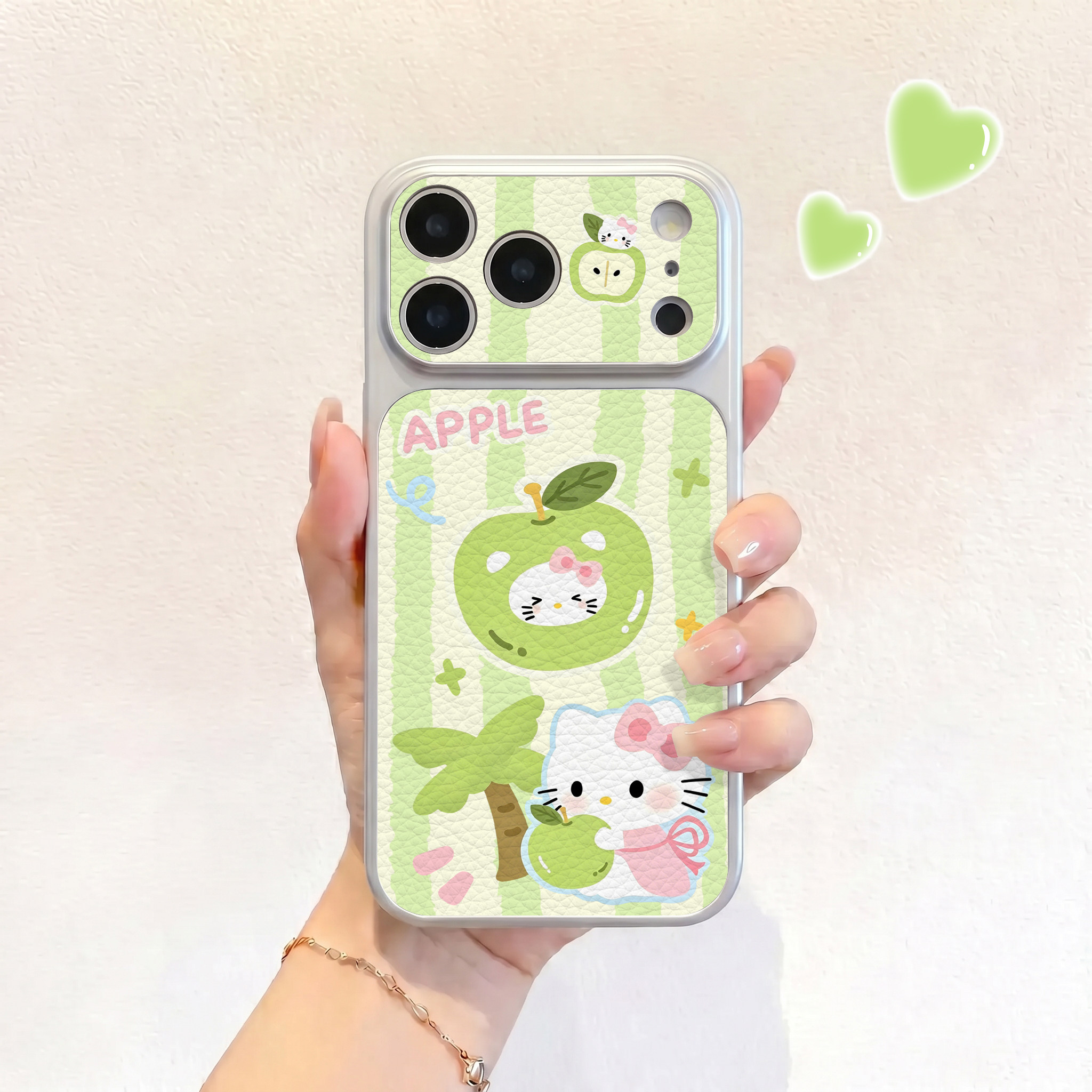 青平果条纹kt适用iPhone17不会撞壳手机壳新款苹果17promax仿皮16pro皮纹壳17pro保护套ip16男女15卡通14可爱