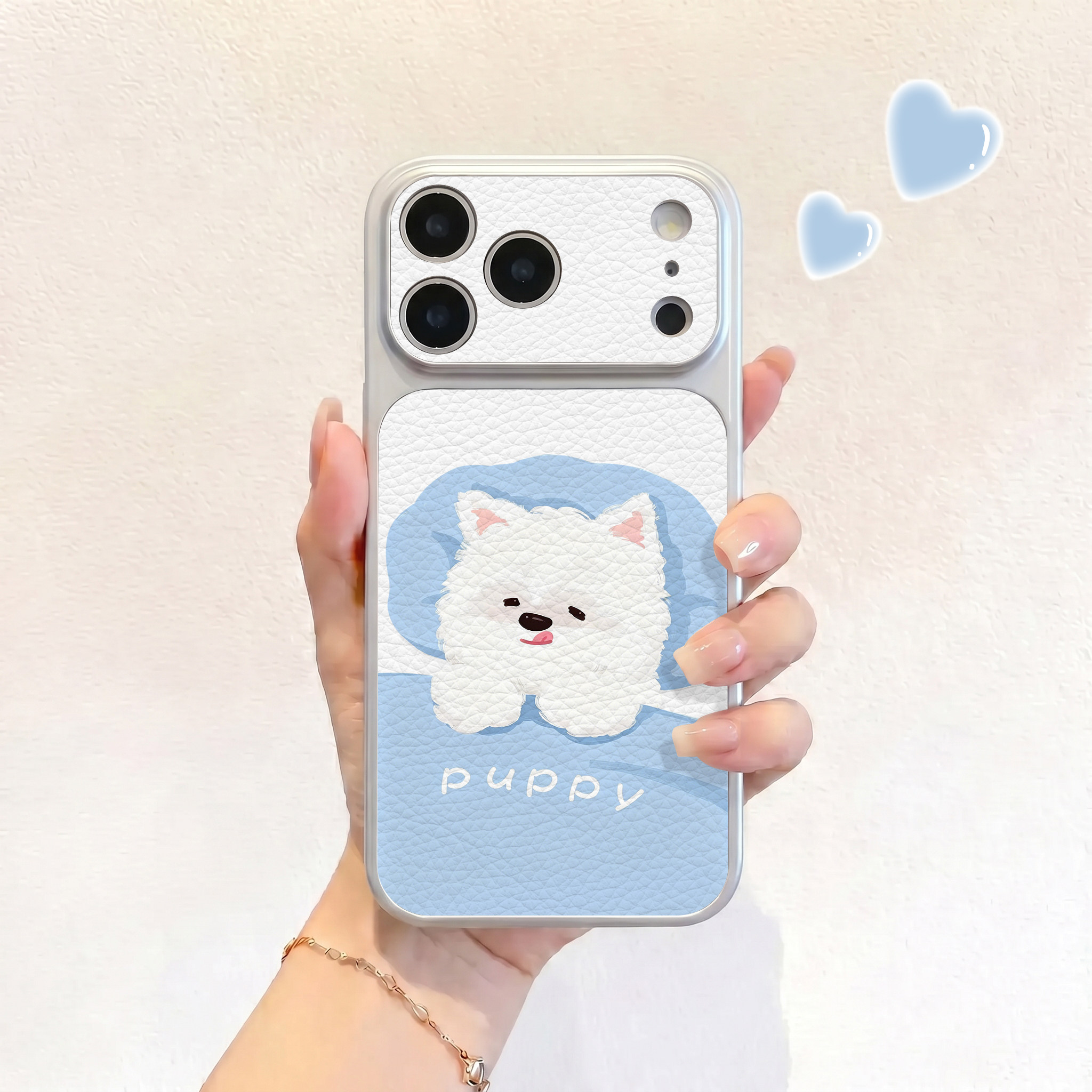 睡梦小馋狗适用iPhone17不会撞壳手机壳新款苹果17promax仿皮16pro皮纹壳17pro保护套ip16男女15卡通14可爱