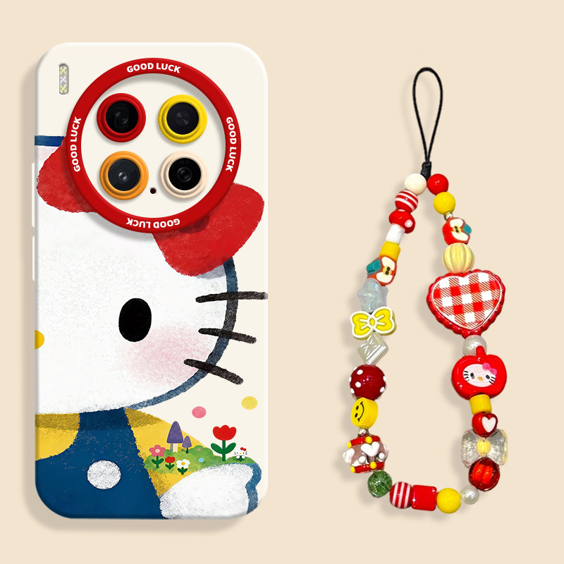 kt花卉涂鸦适用vivox300ultra新款手机壳vivox300s液态硅胶壳x300全包x200保护套VIVO男女x100挂绳卡通pro