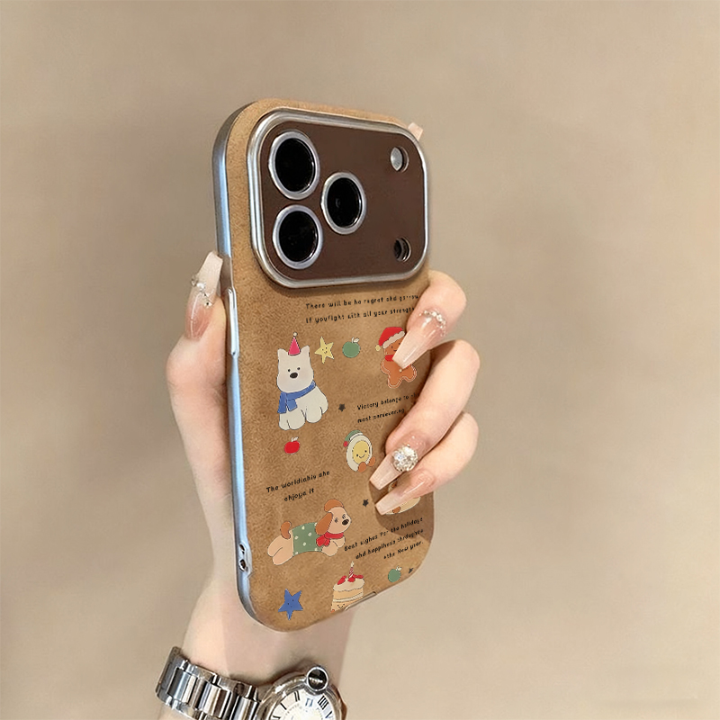 适用苹果17圣诞星星玩偶羊皮壳