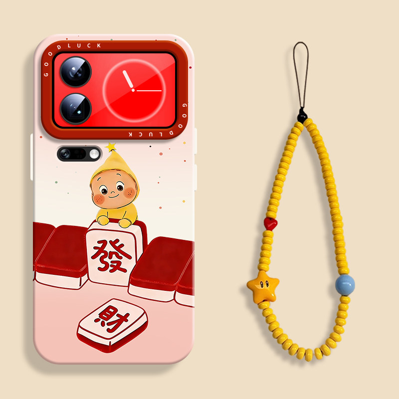 麻将星星人适用小米17promax手机壳小米17pro液态软壳1