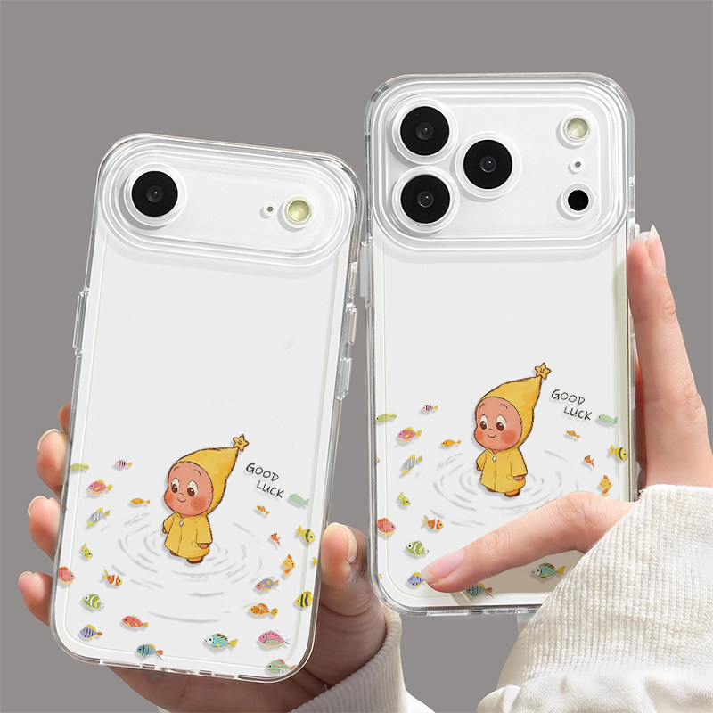小鱼围绕公仔适用iPhone17不会撞壳可爱手机壳新款苹果17p