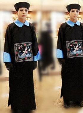 cosplay化妆舞会恐怖官服成人清朝古装男僵尸服装万圣节鬼衣服