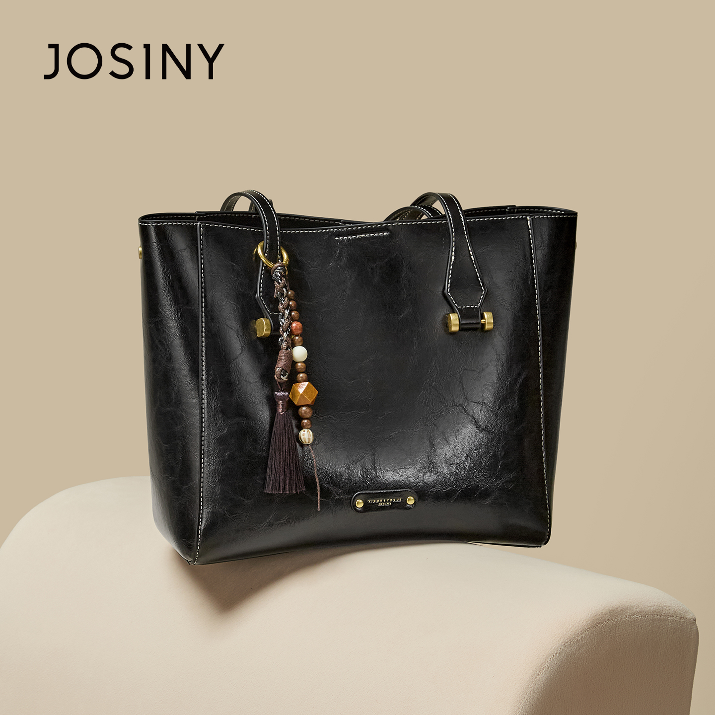 卓诗尼大容量托特包女2025新款复古单肩包女高级感通勤百搭大包包