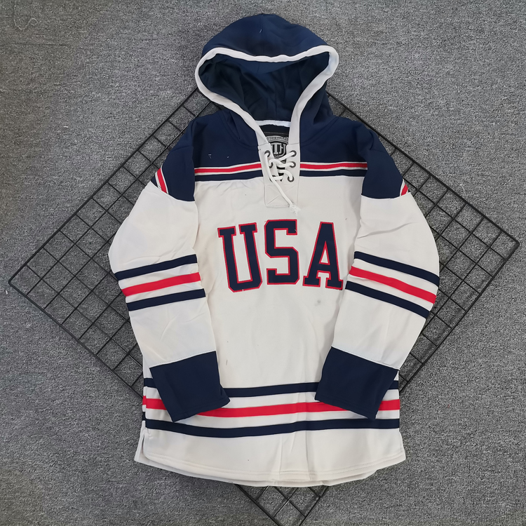 thumbnail for Fashion Embroider Plus size Long sleeves Ice Hockey Suit Sweatshirt Fleece-lined Hooded hip hop Street Dance hiphop Jersey Long Outwear