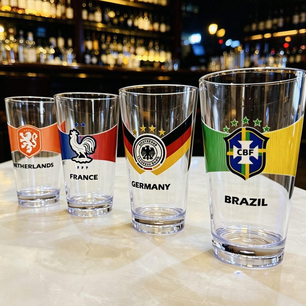 世界杯球迷纪念用品德国葡萄牙西班牙阿根廷巴西英格兰啤酒杯杯子