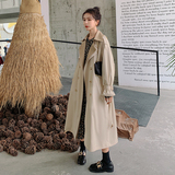 ·现货撞色双层领垂感好中长款风衣131-6028-P145K198，女装风衣，浙宝131