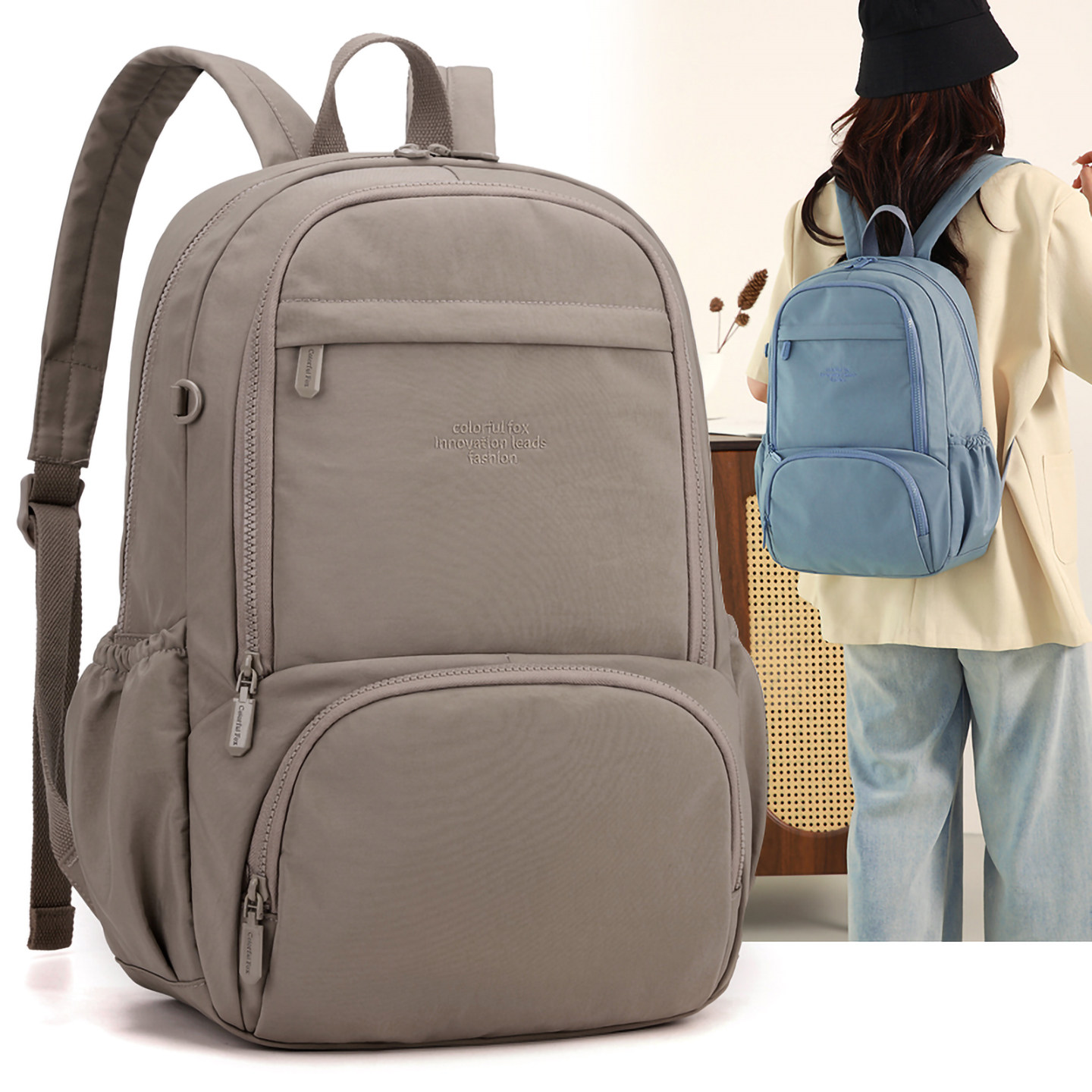 休闲大容量双肩包男女电脑包防水牛津布旅行背包登山包大学生书包