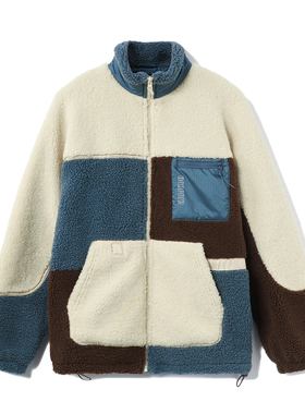 李宁秋冬款反伍篮球男子羊羔绒拼色保暖宽松针织运动外套AFDR703