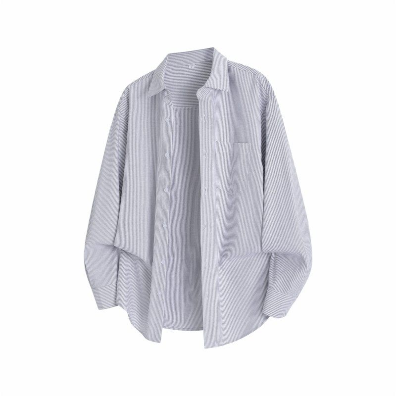 春季男士新款条纹潮流百搭水洗牛津纺棉休闲衬衫青少年衬衫外套,男装,衬衫,淘宝优惠券,粉丝福利购,淘宝优惠卷