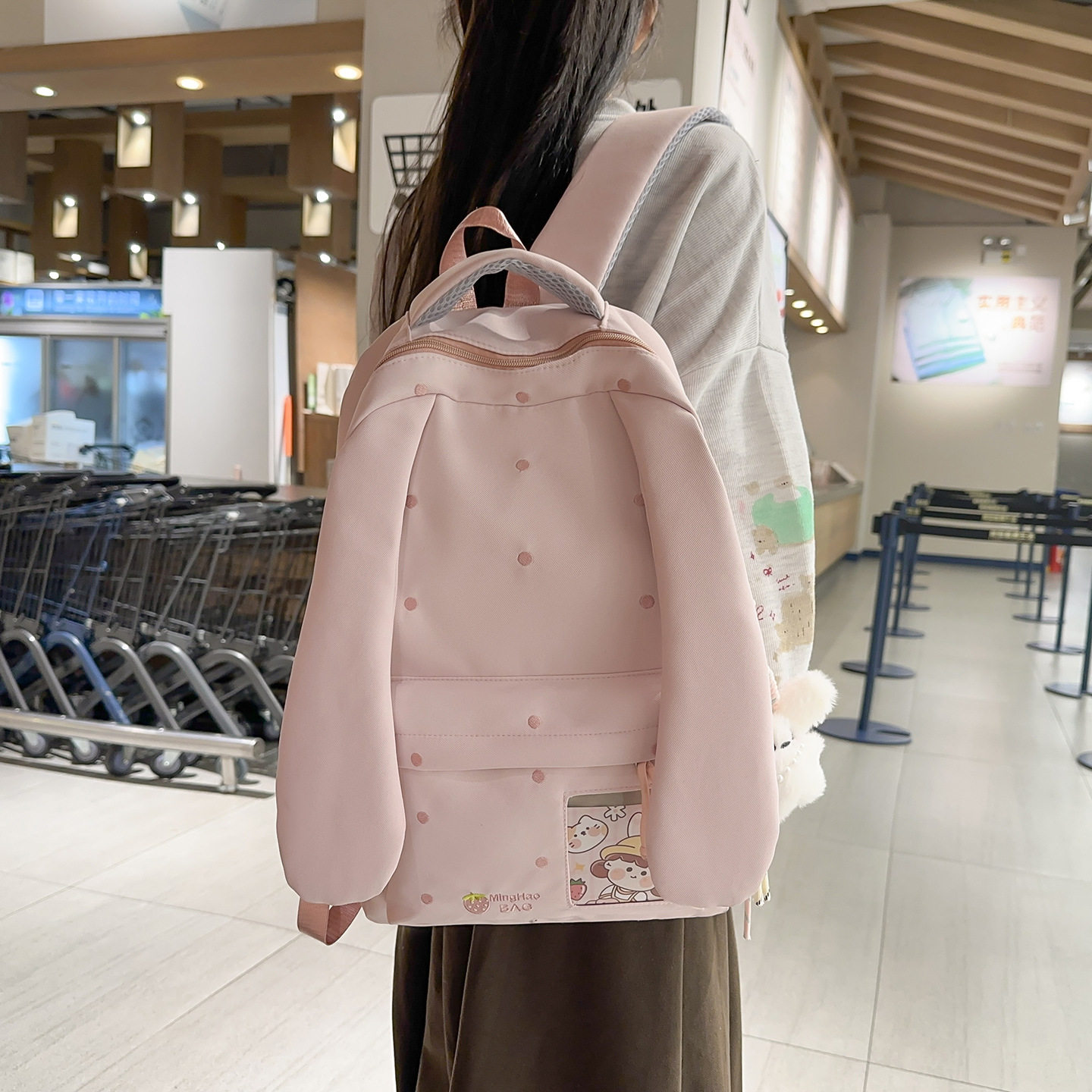 日系ins高颜值清新甜美糖果色背包初高中生简约轻便大容量双肩包