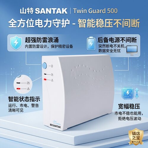 山特UPS不间断电源TG500VA 300W办公家用服务器电脑延时续航稳压