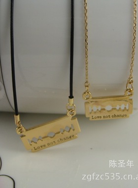 饰品情侣相濡以沫吊坠韩国镀金链