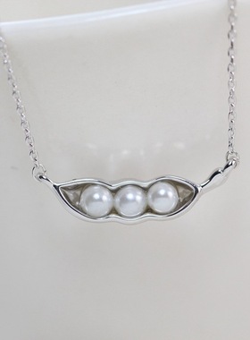 花生饰品18k金项链豌豆韩国吊坠