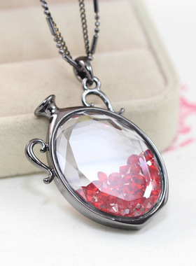 饰品魔方香水瓶长款挂件毛衣项链