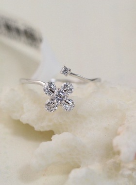 饰品开口镀金锆石戒指