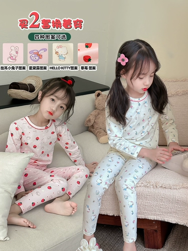 Пижама для принцессы, детский осенний комплект, комфортное нижнее белье, термобелье, в западном стиле, осенняя