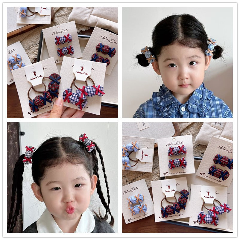 韩系儿童秋冬头饰暖色布艺发夹