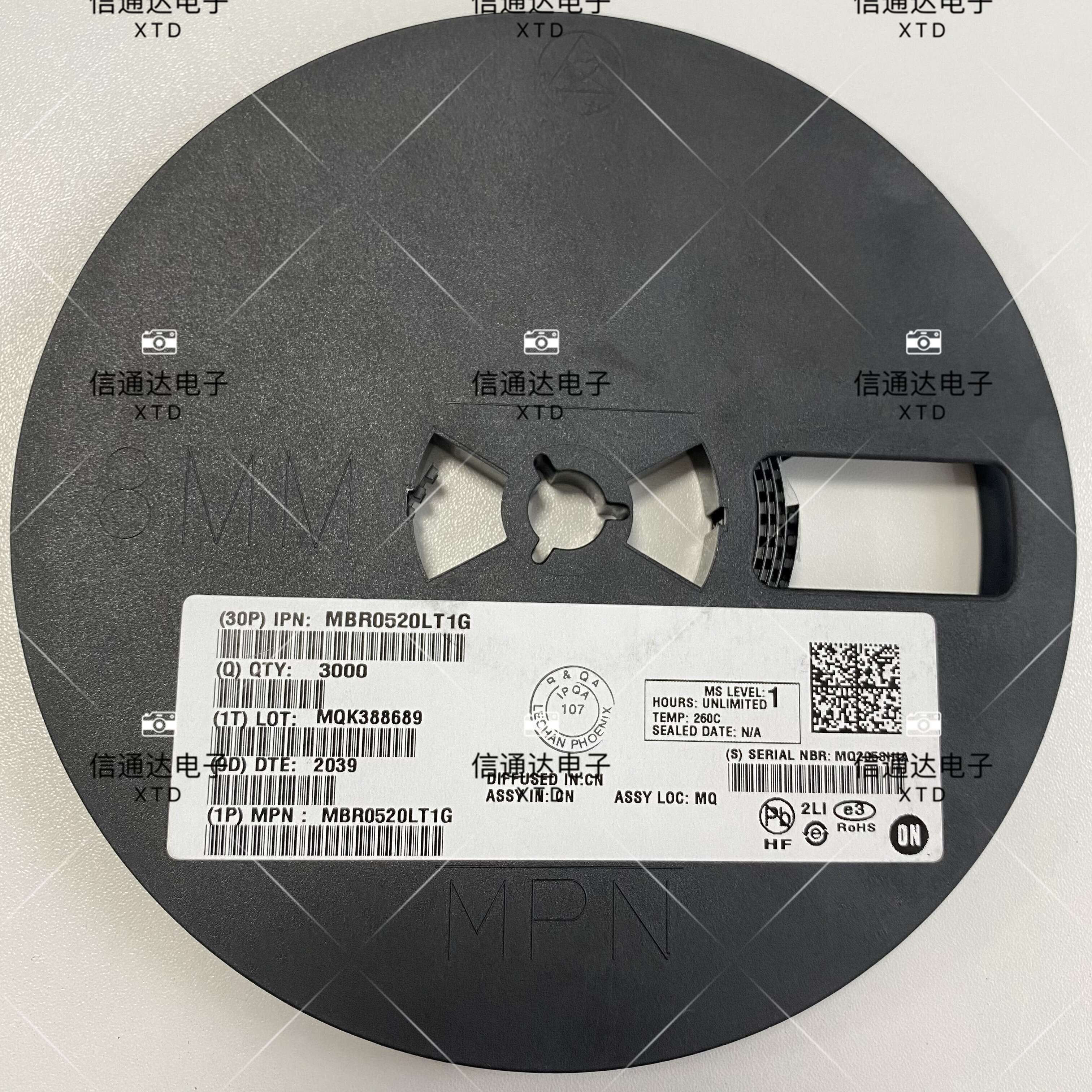 MBR0520LT1G 贴片SOD-123 肖特基二极管 原厂 一站式配套