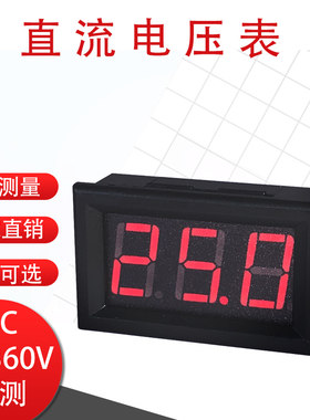 两线直流电压表数显DC12V48V60V120V200V300V数字电压表48*29DV30