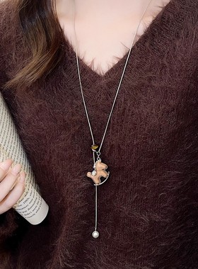 木质小马项链女生2025新款