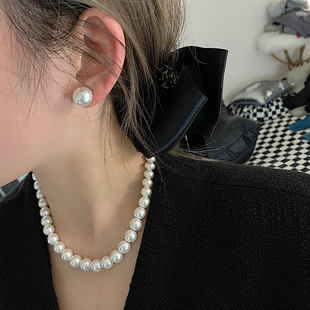 高级感夸张大珍珠项链2022年新款显气质复古欧美ins百搭锁骨链潮