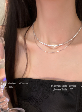 碎银子项链轻奢小众设计双层