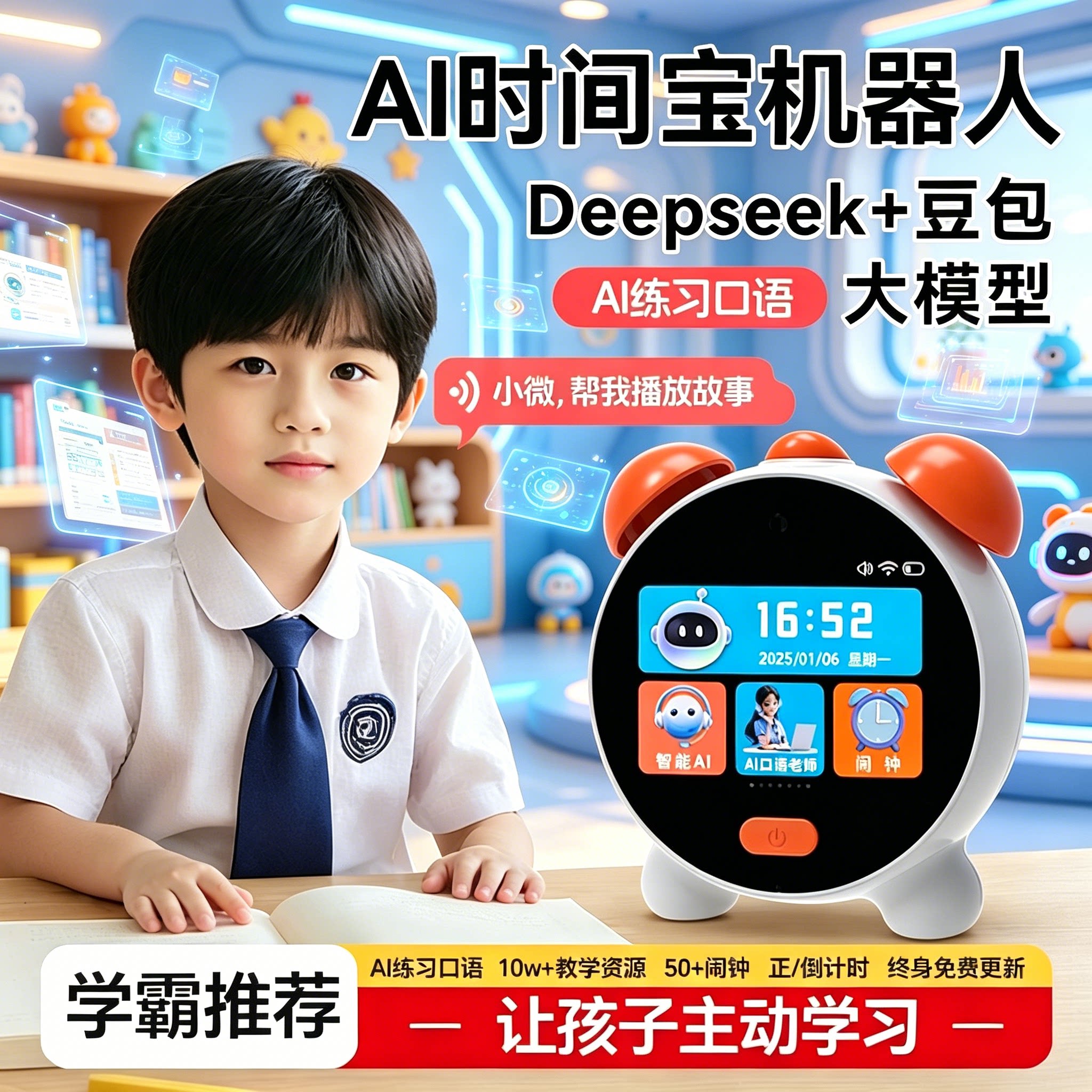 AI语音闹钟早教学习机英语启蒙
