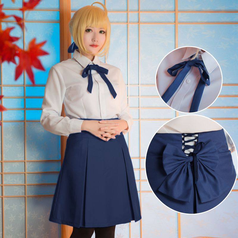 Fate stay night Saber/吾王常服高腰裙cosplay服装