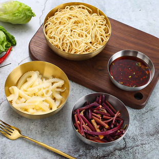 304韩式单层不锈钢米饭碗无盖碗家用汤碗防烫儿童韩国料理泡菜碗