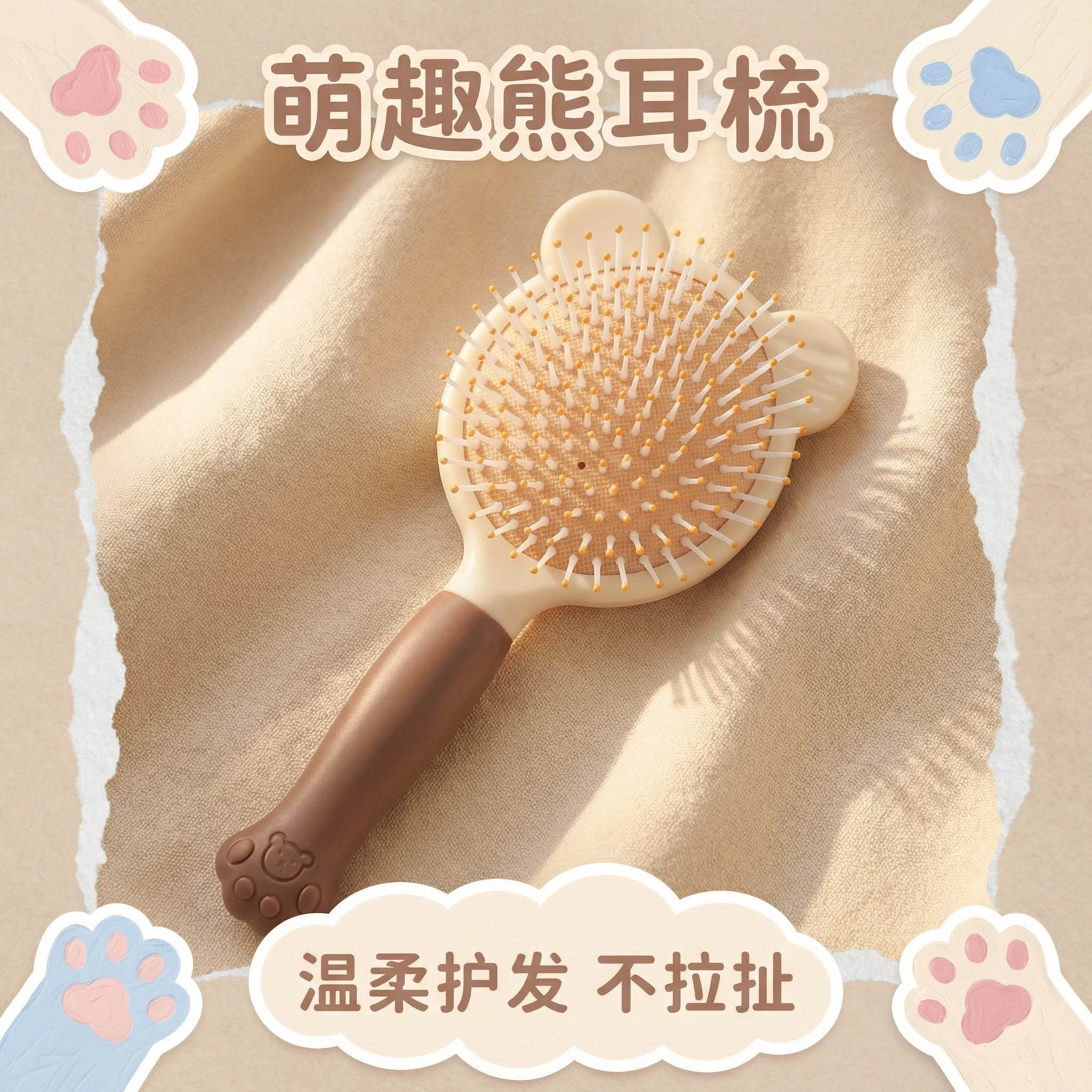 新款萌趣蓬松学生宿舍气垫梳卡通
