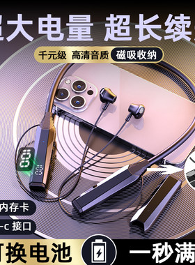 可替换电池蓝牙耳机5.3挂脖式