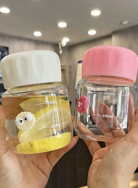 2元玻璃杯摇摇杯水杯装中药豆浆杯牛奶杯1咖啡小胖胖杯子定制logo