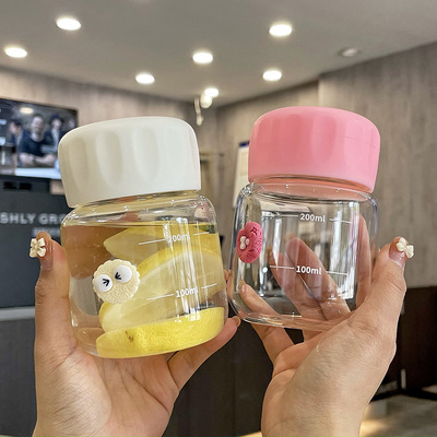 2元玻璃杯摇摇杯水杯装中药豆浆杯牛奶杯1咖啡小胖胖杯子定制logo