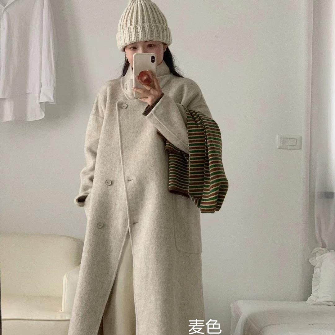 新款气质百搭高级双面羊毛大衣