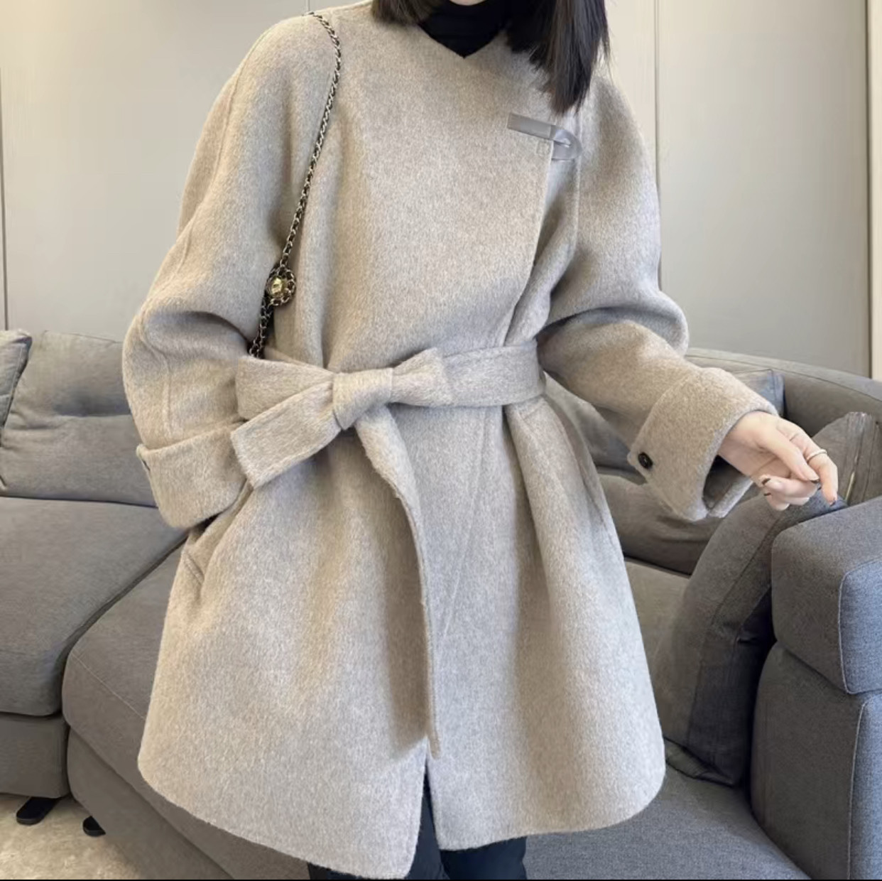 【微醺街角】双面羊绒大衣新款秋毛呢外套