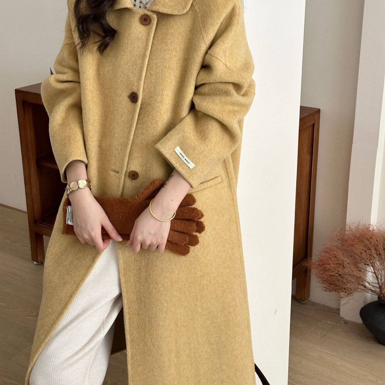 【怦然心动】新款秋冬羊毛双面羊毛大衣气质百搭毛呢长款外套