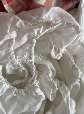 出口法国白色雨露麻床笠纯色亚麻床笠~亚麻床单~雨露麻床笠