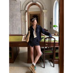 牛X货 巨炸裂!今年流行曼哈顿丹宁 深色牛仔上衣半身裙裤套装女